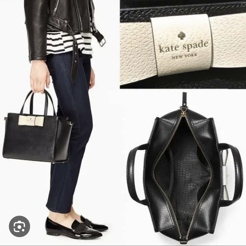 Kate Spade Black Satchel with bow detail